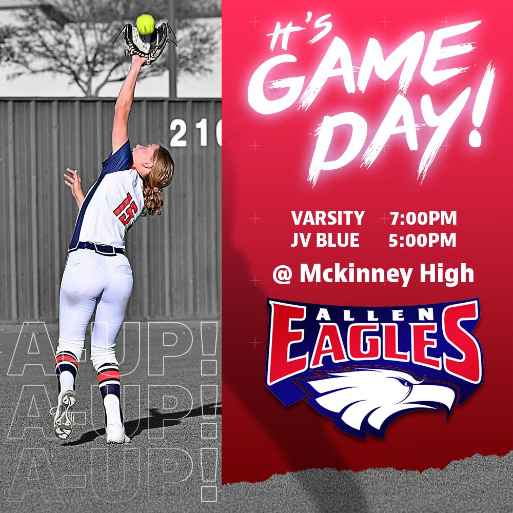 🚨IT'S GAME DAY EAGLE NATION!!🚨 Come out to Mckinney High to watch your Slugging Eagles take on Mckinney at Mckinney High. Get Rowdy! Get Loud! Be Strong and Eagle Proud! 🦅
