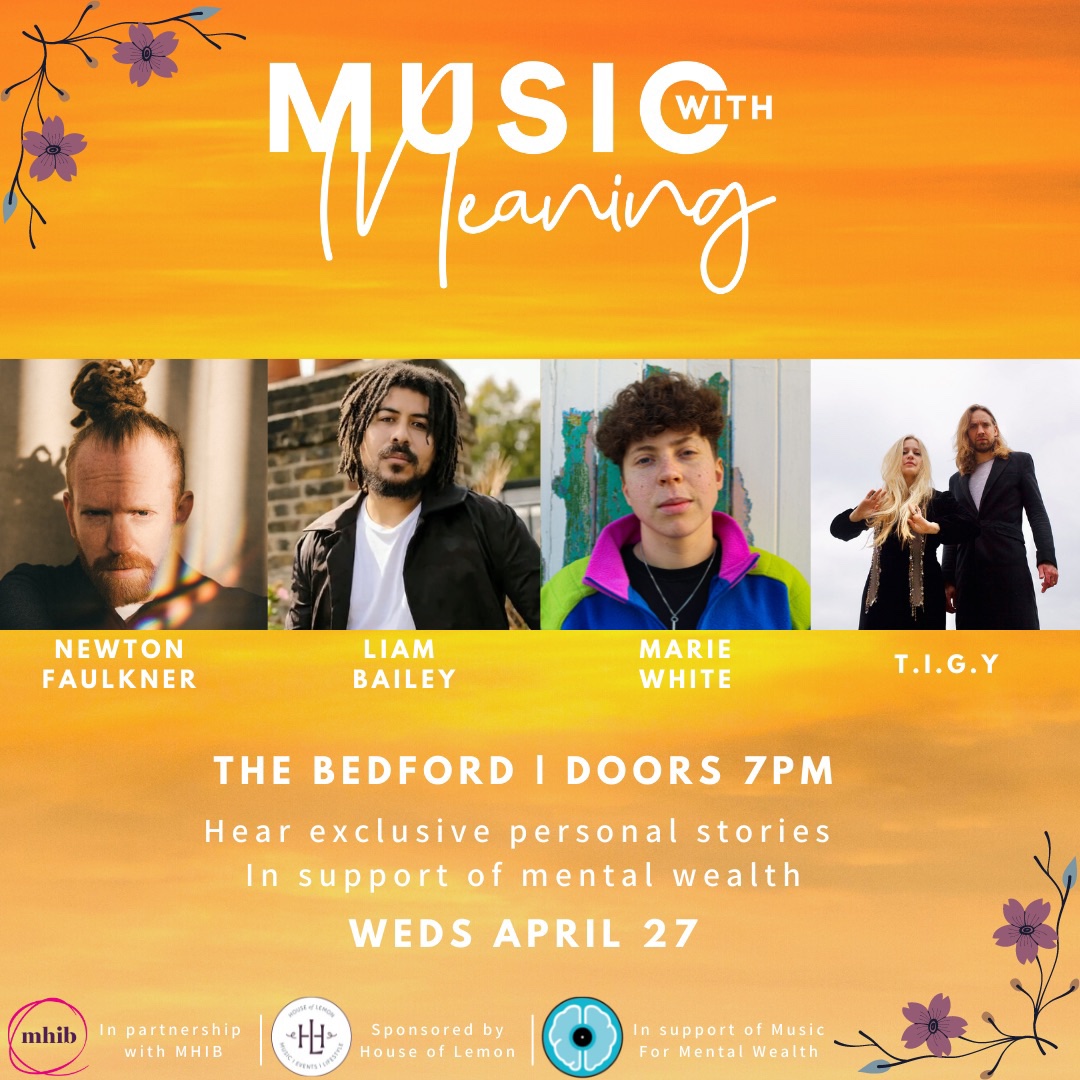 Music for Mental Wealth (@mmwealth) on Twitter photo Join us on April 27 <a href="/TheBedfordPub/">The Bedford, Balham</a> for a special night of music & storytelling in aid of mental health 💛
Line-up includes <a href="/NewtonFaulkner/">Newton Faulkner</a> <a href="/LiamBailey/">Liam Bailey</a> <a href="/MarieWhiteMusic/">Marie White</a> <a href="/MINNAMUSIC_/">MINNA</a>
Hosted by <a href="/Laura_Westcott/">Laura Westcott</a> & <a href="/tonymoore/">Colonel Tony Moore</a>
For tickets:bit.ly/3jwY3u6
#mentalhealth Join us on April 27 <a href="/TheBedfordPub/">The Bedford, Balham</a> for a special night of music & storytelling in aid of mental health 💛
Line-up includes <a href="/NewtonFaulkner/">Newton Faulkner</a> <a href="/LiamBailey/">Liam Bailey</a> <a href="/MarieWhiteMusic/">Marie White</a> <a href="/MINNAMUSIC_/">MINNA</a>
Hosted by <a href="/Laura_Westcott/">Laura Westcott</a> & <a href="/tonymoore/">Colonel Tony Moore</a>
For tickets:bit.ly/3jwY3u6
#mentalhealth