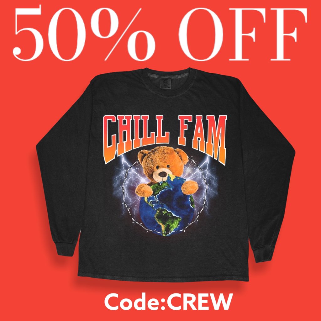 ChillFamBrand's tweet photo. $10 Crewneck using code:CREW at checkout https://t.co/5qwpmbCh1y https://t.co/ysr8QYivUK