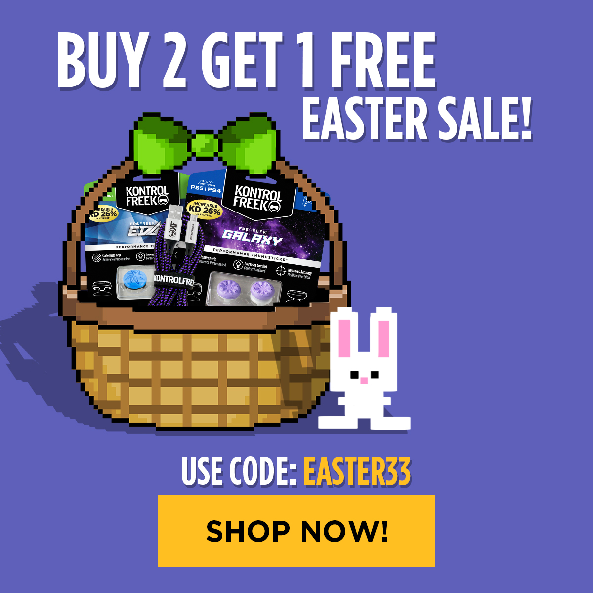 KontrolFreek's tweet photo. It's spring and that means it's time to freshen up your gaming gear! 🌼

Take advantage of our BOGO TODAY (4/15) through 4/17 and use code EASTER33 at check out! 🔥

Click here to start shopping ➡️ https://t.co/hVp3uKwjmF https://t.co/IvUET1qGzo