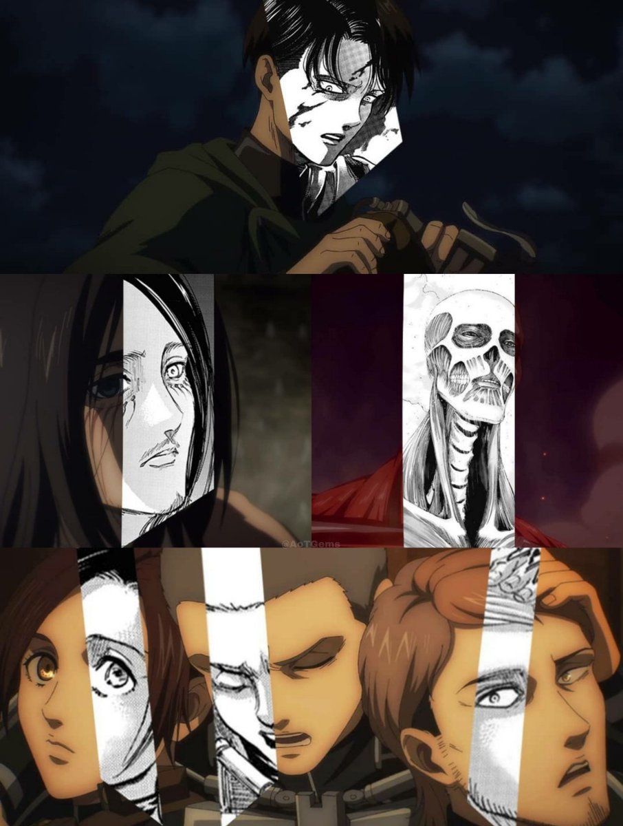 AoTGems's tweet photo. Attack on Titan Anime x Manga https://t.co/wMHKA4Ssxj