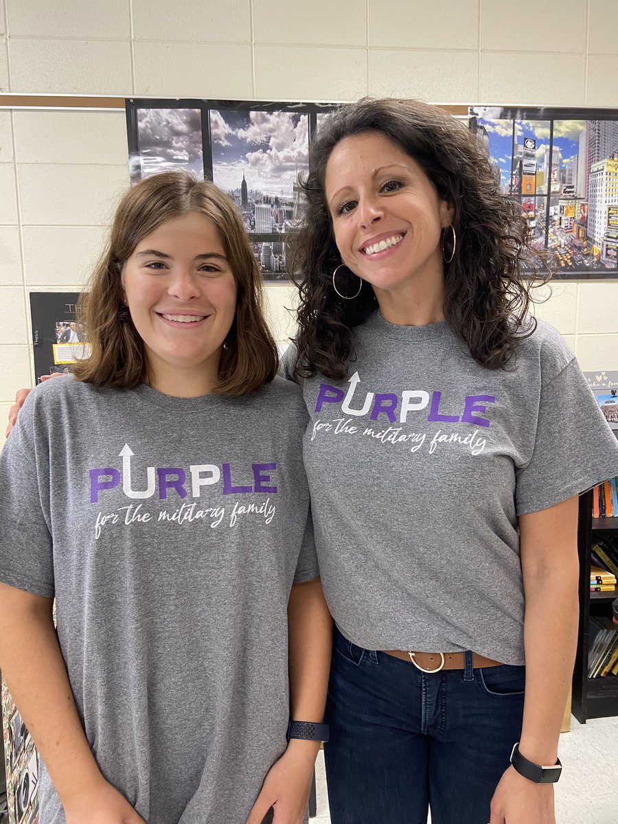Twinning with this special girl on Purple Up Day! Supporting the wonderful military families in our community, including her own. #RichmondHill_HS