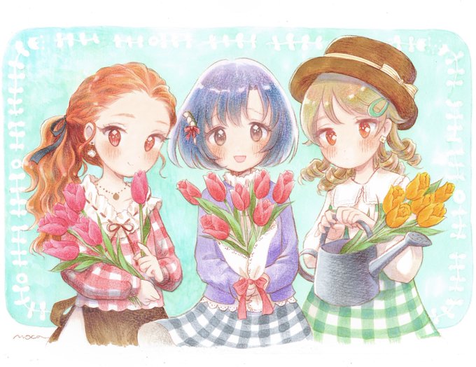 「multiple girls watering can」 illustration images(Latest)