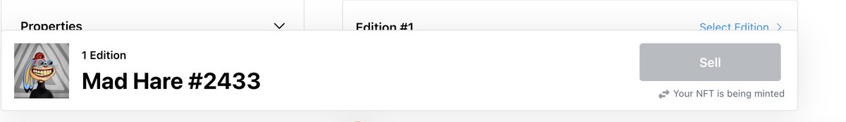 _ConceptCrypto's tweet image. Fortunate to have the opportunity to mint 3 packs on the drop...
But 3 hours later and my NFT is still being Minted 🤔 

Anyone else having this issue with your #MadHareSociety still in the mint process?