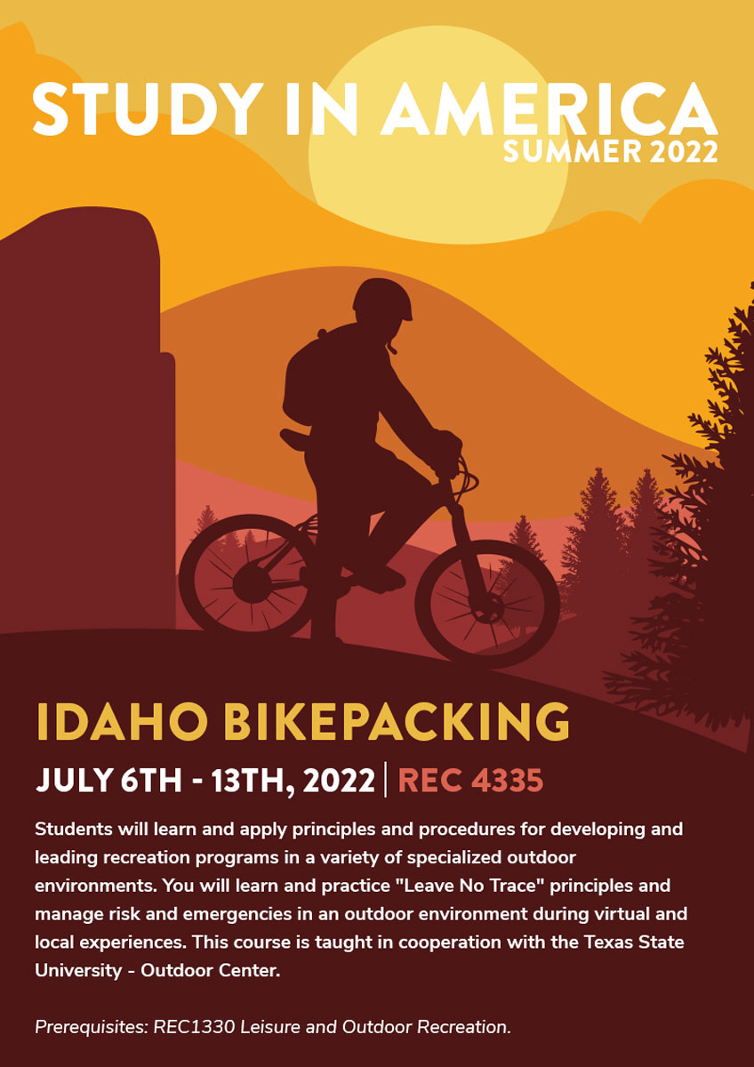 Ready to study beyond the traditional classroom this Summer? Space is still available for you in our Study in America: Idaho Bikepacking trip. 

Apply today to join the adventure! bit.ly/3KLclmX #txst