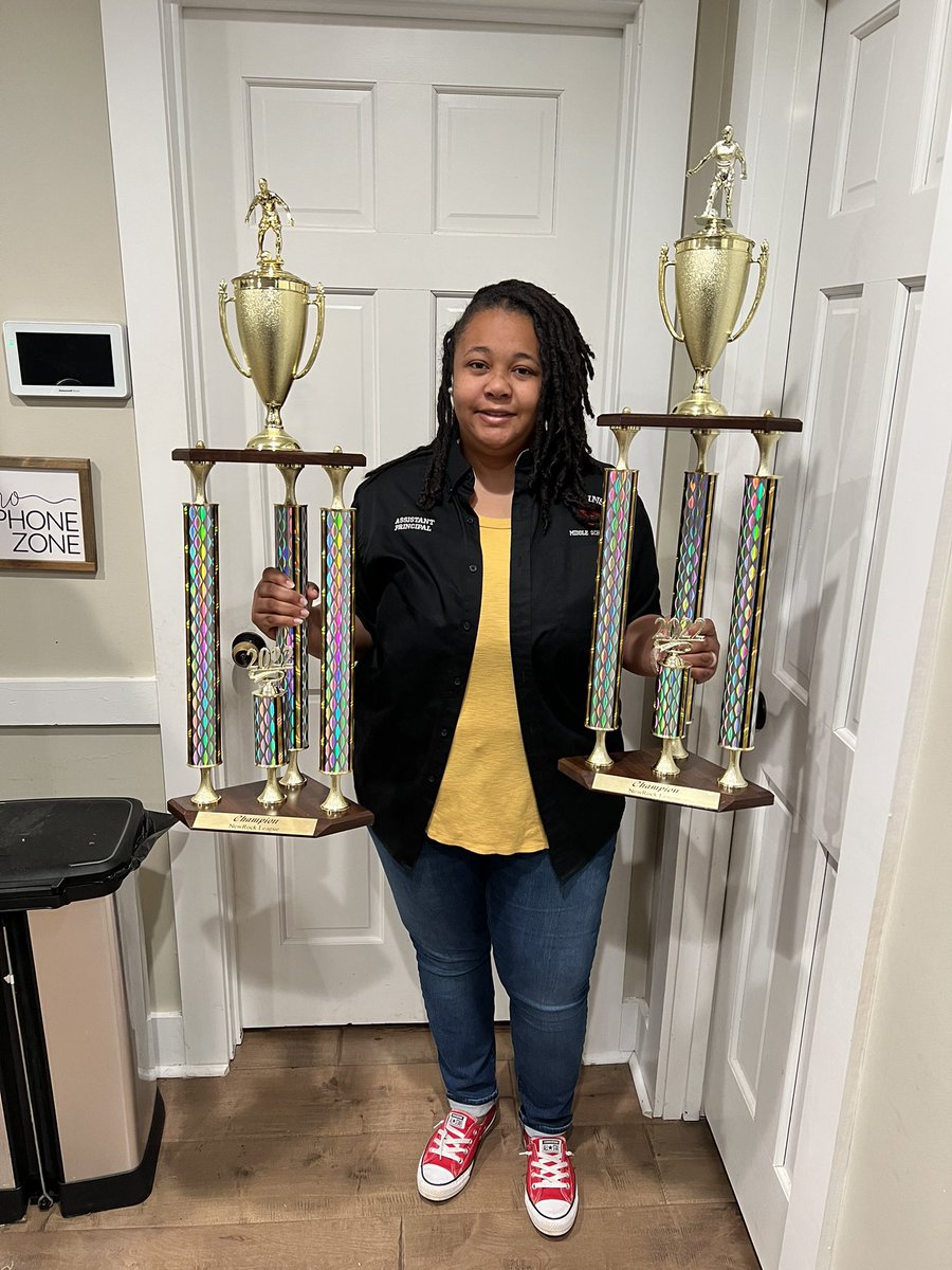 CoachBlackshear's tweet photo. Congratulations, Maurissa Blackshear.  I'm incredibly proud of you. Cousin Middle School brought home TWO Soccer New-Rock Championship Trophies. 

Not so bad for a first year Athletic Director. Keep applying pressure girl. 
#FocusedNotFinished https://t.co/Uy1VSYjDX5