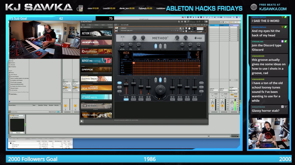 KjSawka's tweet image. Producer Hacks TODAY! 
10am PST / 1pm EST Twitch.tv/kjsawka
Come join and get amongst it 
#musicproduction #Abletonhacks