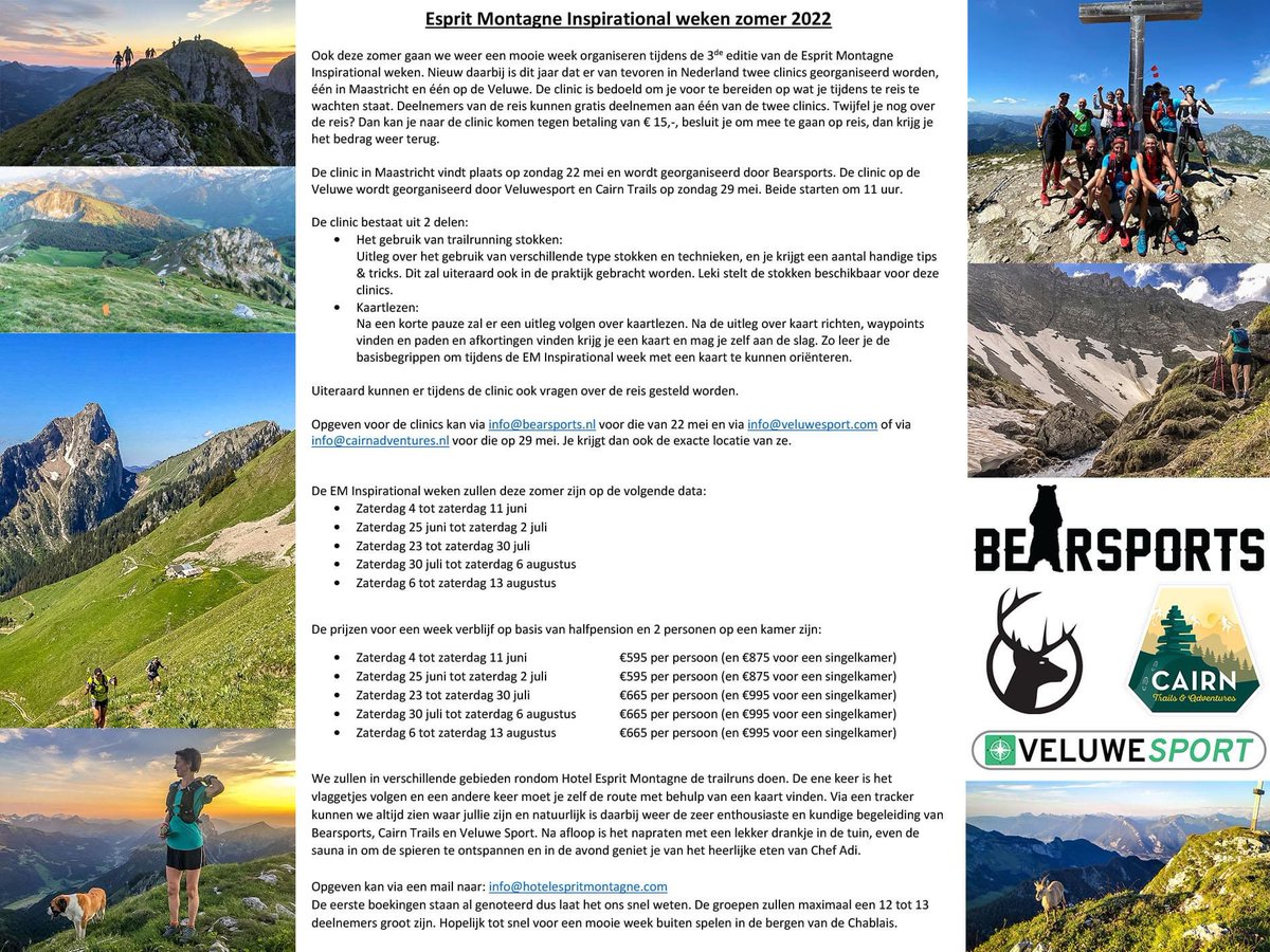 Het wordt weer een zomer vol Inspiratie op de trails rondom Hotel Esprit Montagne. Kom jij ook?!

 #veluwesport #cairntrails #bearsports #hotelespritmontagne #eminspirational #trailrunning #skyrunning