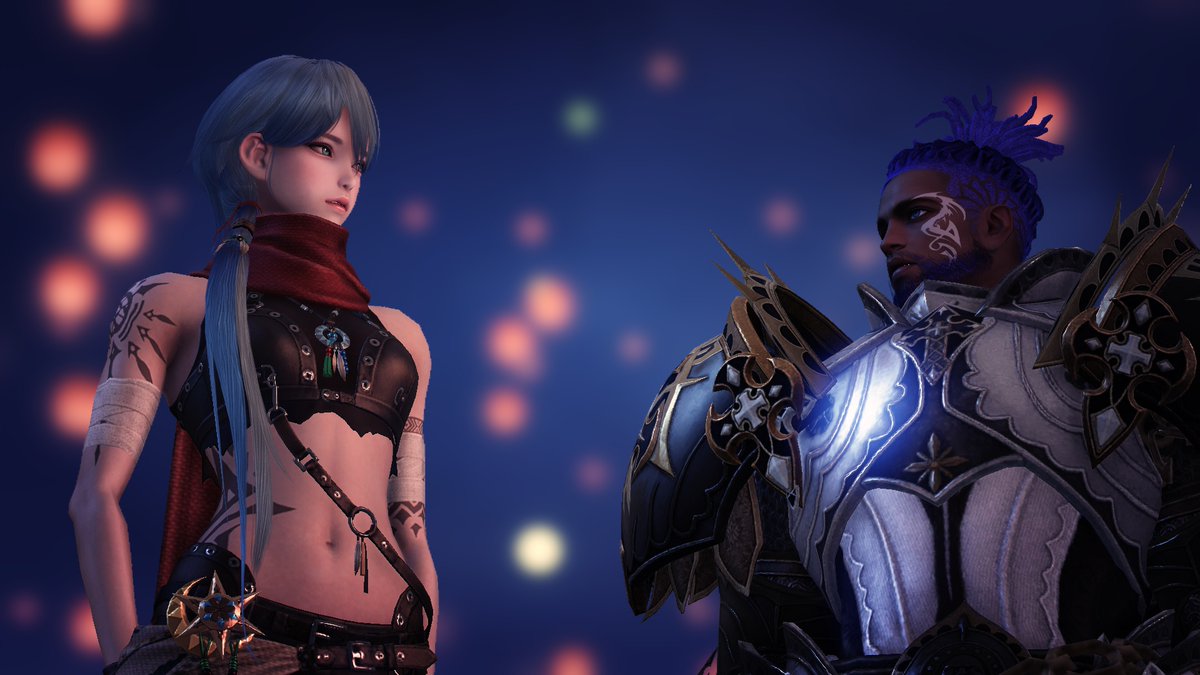 SonLogan202's tweet photo. Logan and Shanna send up their wishes during the Lantern Festival. As they look at each other, they understand the future of Punika is uncertain, but at least for right now...this moment..their future is clear. #lostark #mmorpg #mmoarpg #mmo #gaming #videogames #npc #loganslore https://t.co/OHimJ7k84f