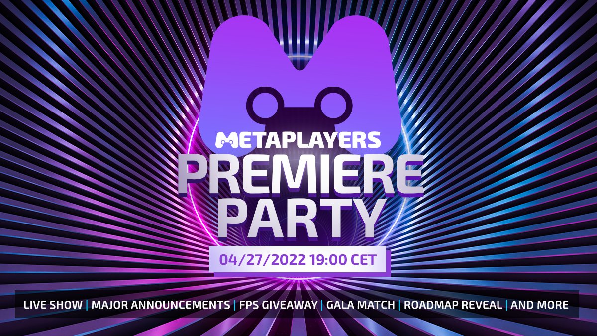 MetaPlayersGG's tweet photo. 🎉THE WAIT IS almost OVER!🎉

Be ready for the METAPLAYERS PREMIERE PARTY! 📺🥳 On April 27 we'll reveal our most ambitious results that will send $FPS to the Moon! 🚀🌑

Meanwhile, an overall of 🪙 650.000 $FPS 🪙 will land in some lucky wallets via our #MPPP #giveaway!🤑

1/2 https://t.co/EjHto0E5N0