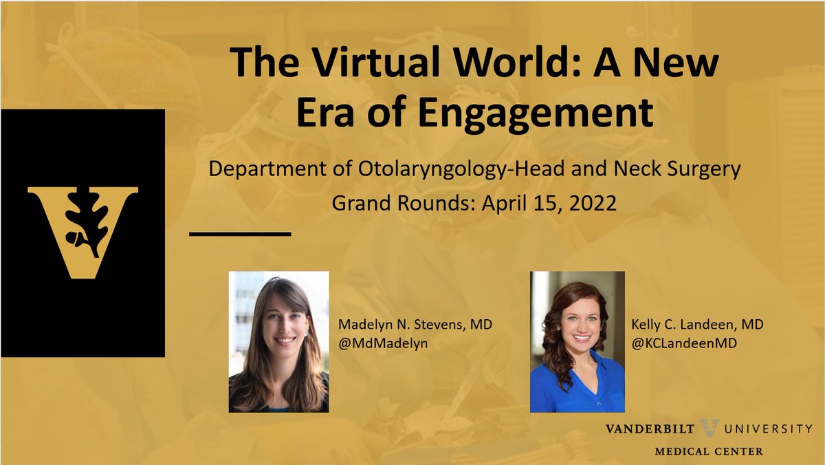 Joined @kclandeenmd today to give  Grand Rounds  for <a href="/VanderbiltENT/">VUMC Otolaryngology–Head and Neck Surgery</a>, utilizing our hybrid model - both in person and online! The world is ever-changing as we use virtual platforms to engage with patients and each other #Otolaryngology #medtwitter #PatientCare
