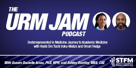 STFM_FM's tweet photo. Learn about the critical topics of implicit bias, microaggressions, and the hidden curriculum of medical school as our hosts sit down with Danielle Jones, PhD, MPH, and Ashley Bentley, MBA, CAE, from @AAFP on this week's #URMJam
https://t.co/T2iZUyi3gV
#stfm #teachandtransform https://t.co/bMqyqeBkQs