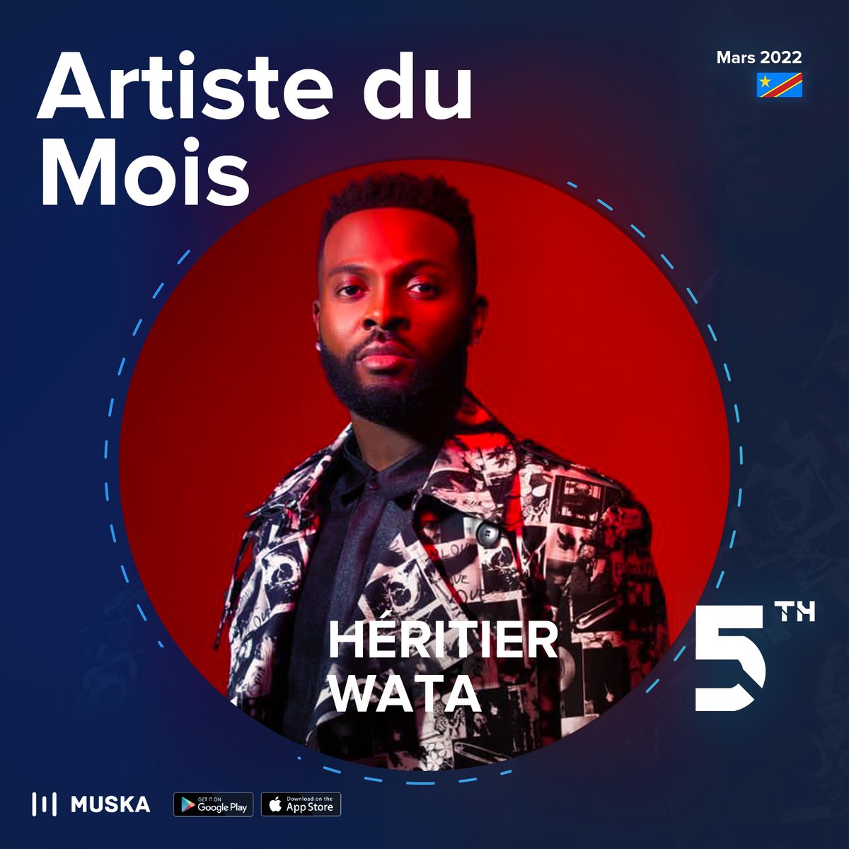 muskaapp's tweet photo. Muska RDC🇨🇩
Découvrez le classement du top 20 Muska Rdc du mois de mars 2022!!!
L'artiste @heritierwata29 occupe la 5e place de ce classement du mois🏅🎧
Téléchargez l'App Muska 👉 https://t.co/y2kj9pKbJx📲
#muska #RDC #classement #muskatop20 #mars22 https://t.co/CVLnKTeRXD