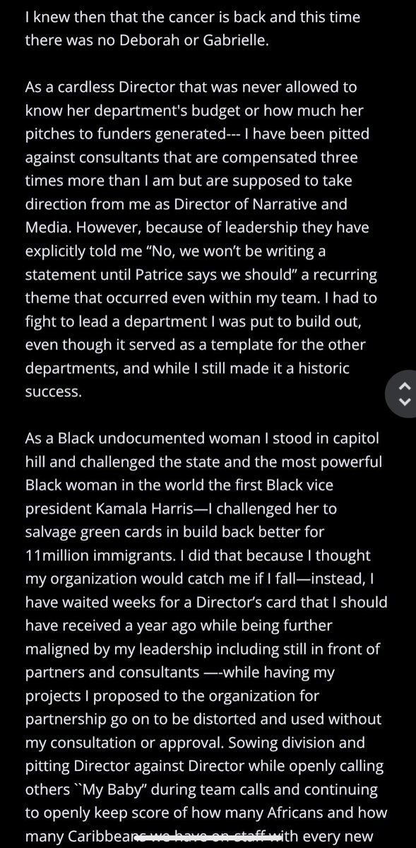 YoliswaHadebe's tweet photo. @tiktik_9 @UndocuBlack @IndabaTheStory @NdosiStrategies Also, while we’re celebrating the #TPS4Cameroon victory brought to reality by #BlackOrganizers labor &amp; the  abuse of Black organizers this resignation letter &amp; its now revised demands have yet to be fully addressed by @UndocuBlack Praxis Project as done the bare minimum at least https://t.co/30T6Z6JLAu
