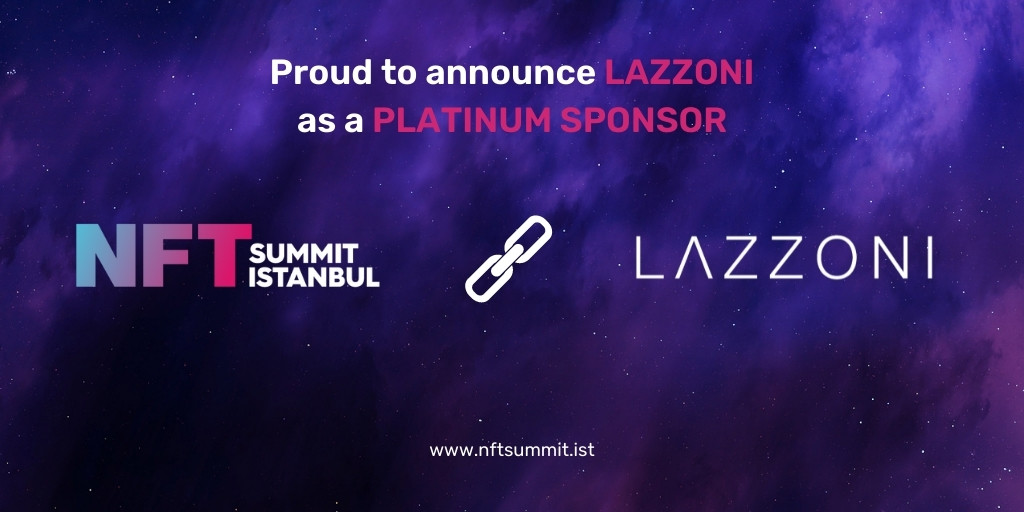 chainconference's tweet photo. We are proud to announce and welcome @lazzoni_nyc as a Platinum Sponsor!
Special thanks for their support!
#lazzoni #nftsummitist #NFT #NFTCollection #digital2real https://t.co/rHGqZHQPDS