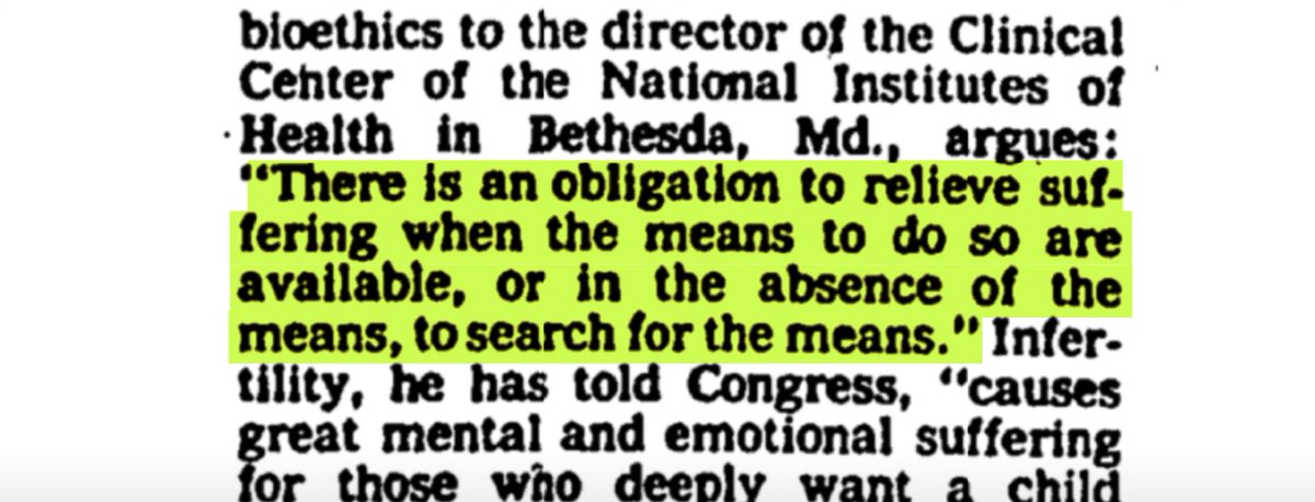 a quote I found during research for my last video, that I already know is going to be a guiding light for me in the future: (this is from a doctor in 1978, about IVF when it was highly controversial)