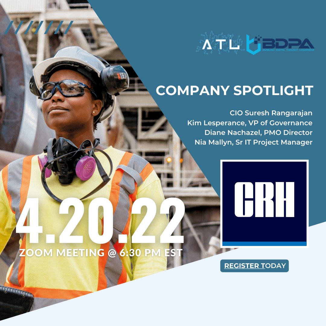 Join us for a company spotlight meeting with CRH, Fortune 500 company and the LARGEST building materials company in North America. Learn about their culture and how you can join their movement.

Register here: bit.ly/3jfKJdm
