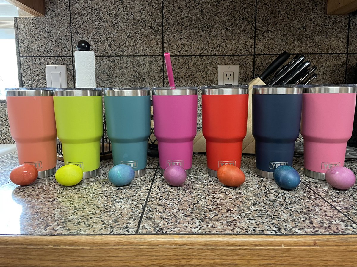 SamSharp_SSS's tweet photo. Totally not done on purpose!! But the more I looked at my eggs the more the colors seemed familiar. 
Do you think @YETICoolers will sponsor our obsession to have every color made?? https://t.co/9LCFnqIzZX