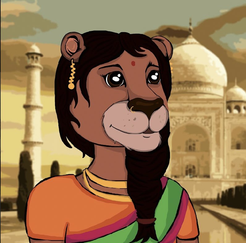 Taj is an Indian cub that is full of culture.

Colors, energy, and spices are her second name🤭

#NFT #nftartgallery #NFTCommmunity