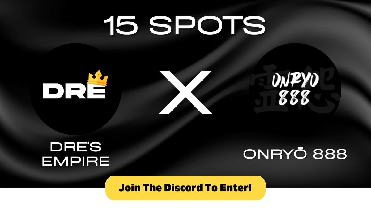EmpireAlphaHQ's tweet photo. ⛩️ Dre's Empire X onryō  ⛩️ 

@888_onry have given us 15x wl spots to giveaway on our discord

1. Follow @888_onryo, @Dres_empire &amp; @Pauluz94
2. Like, RT &amp; Tag 3 friends!
3. Join the discord: https://t.co/oqIOd9gjTW

Ends in 24 https://t.co/oLF5XG3m5e
