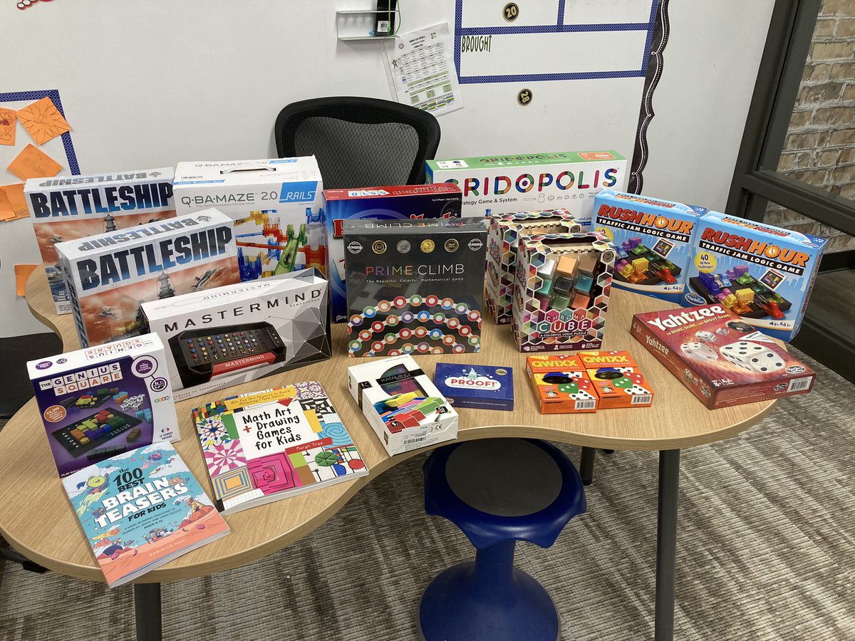 mswilsonCCE's tweet photo. Thanks to my Great Idea grant from the CEF my math students have games to expand their mathematical thinking! @CCE_Comets @myccs @CarmelEdFdn https://t.co/2sJqYCw3l0