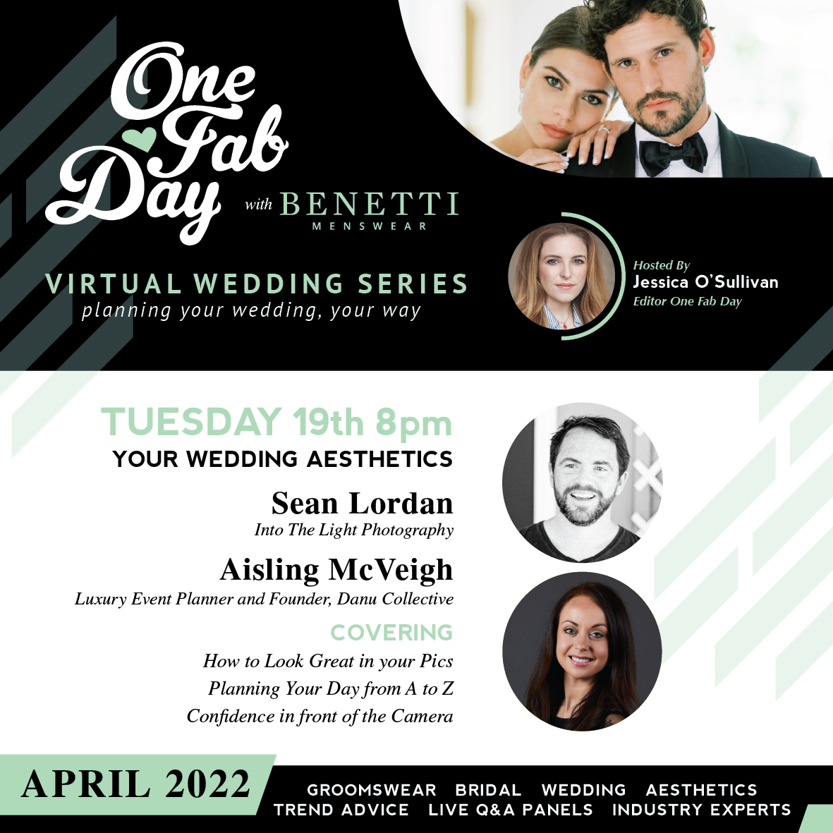 💖 What's coming up on our Virtual Wedding Series on Tuesday 19th! ✨ Talk will turn to Your Wedding Aesthetics, from choosing the right suppliers to the concept and look of your wedding. ✨Sign up here: onefabday.com/one-fab-day-vi…