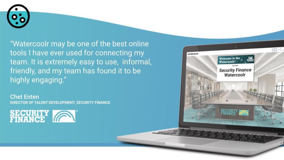 Reactions in from our friends at Security Finance who use Watercoolr to connect their 1200 plus person team.

To learn more, or sign up for a free trial, visit:
watercoolr.shindig.com

#remotework #collaborationtools #innovation #meetings