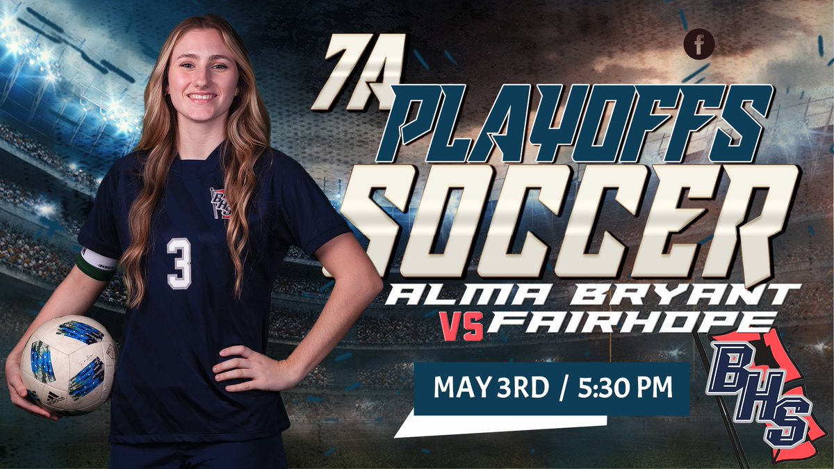 TheEyeNetwork1's tweet photo. Girls 7a Soccer Playoff Game is scheduled for May 3rd at 5:30.  Support our Lady Canes!
#AreaChamps #7aPlayoffs #CanesSoccer #JoinTheFamily
@SoccerLadyCanes @CoachBillDonald @dsprinkmcpss @almabryanths @AlmaBryantCoach @coach_hudd33 https://t.co/Dys06KEVAp