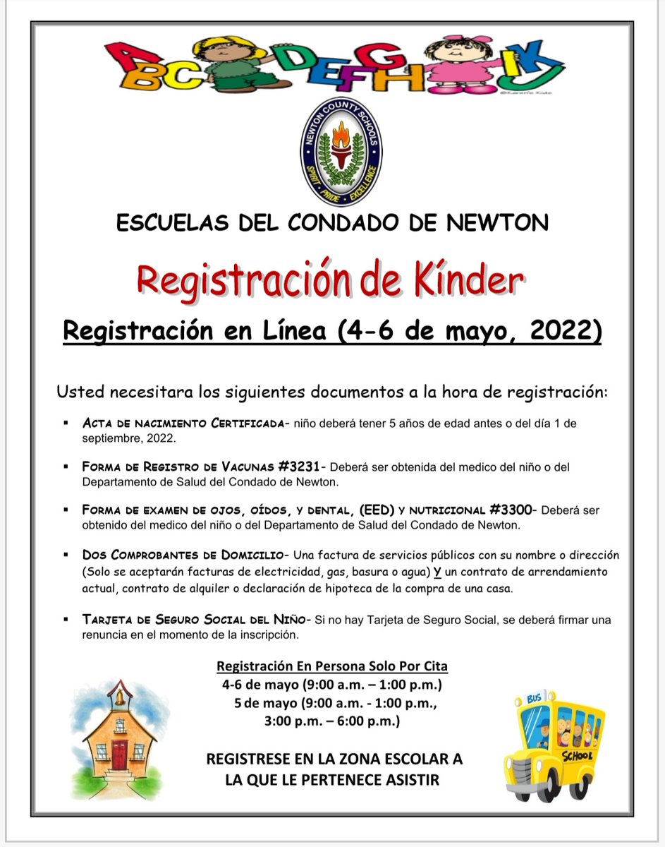 Attention familes with rising Kindergarteners. Soon we will be having our Kindergarten Round-Up. View the attached flyers for more information. #ncssbethebest <a href="/Samantha_Fuhrey/">Samantha Fuhrey</a> <a href="/MsRBattle/">Rhonda Battle</a> @jrtzfanclub <a href="/DrPennyMosley/">Dr. Penny Mosley</a>