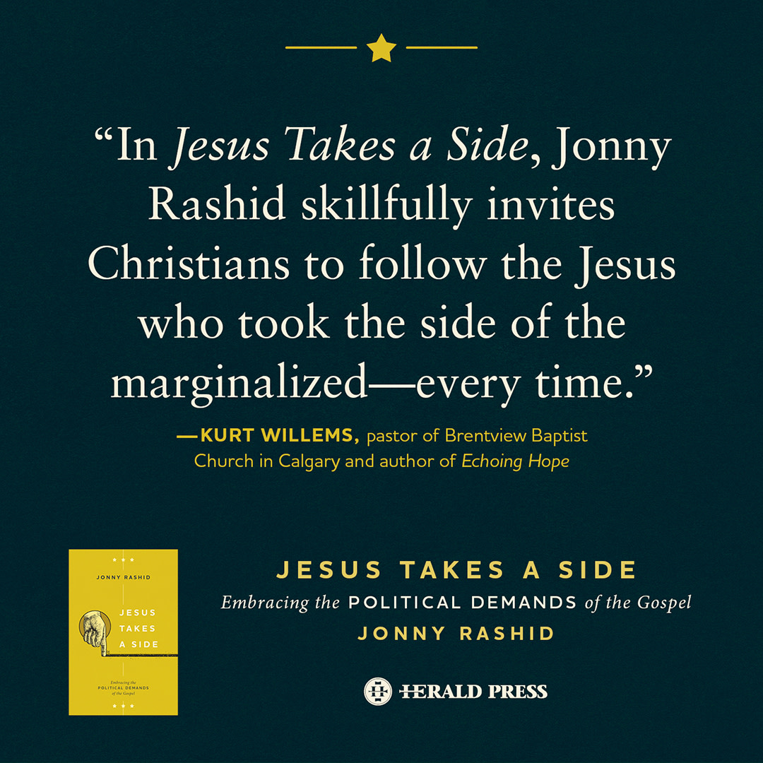 Herald_Press's tweet photo. "In JESUS TAKES A SIDE, Jonny Rashid (@Jonnyrashid) skillfully invites Christians to follow the Jesus who took the siide of the marginalized—every time."
— Kurt Willems (@KurtWillems)  

Pre-order your copy today:
https://t.co/WjGzZwbyUs https://t.co/bN5zsdH4Rk
