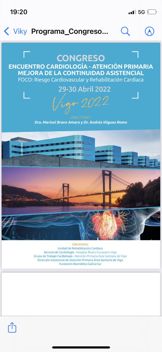 Marisolbravoam2's tweet photo. Primer congreso Cardio-Primaría en Vigo. Continuidad asistencial como pieza fundamental en control del riesgo cv. Estáis invitados! https://t.co/JLq45di4qF