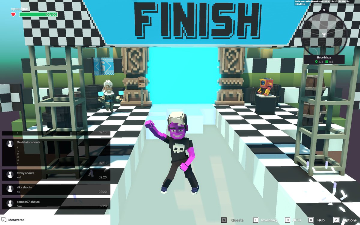 GW3883's tweet photo. @TheSandboxGame pic at the finish line! https://t.co/LZdMAnZk14