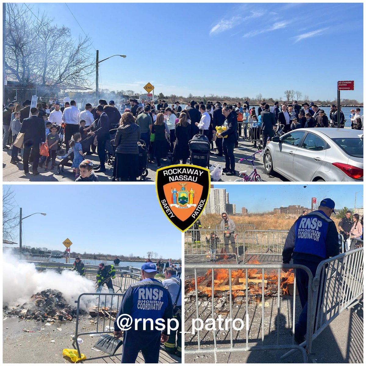 🗣 #ShoutOut to @JCCofRP, @AchiezerFR_5T, @NYPD101Pct, @NassauCountyPD, @NYCSanitation, @FDNY, #LCFD, #WFD, #IFD, @LawrenceVillage, & @HempsteadTown 
for joining together to assist the #community prior to #Passover2022 with the #ChametzBurning &  sanitation pickup. Thank You 🙏.