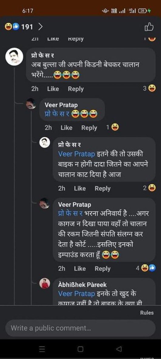 AsianDigest's tweet photo. Hindu Traffic police officer in state of Haryana in India fines a Muslim man 33000 in the month of Ramadan and then boasts about it on Facebook. Indian law and order has completely broken down and men in uniform are acting like Hindu militias https://t.co/73OrwfBS1D