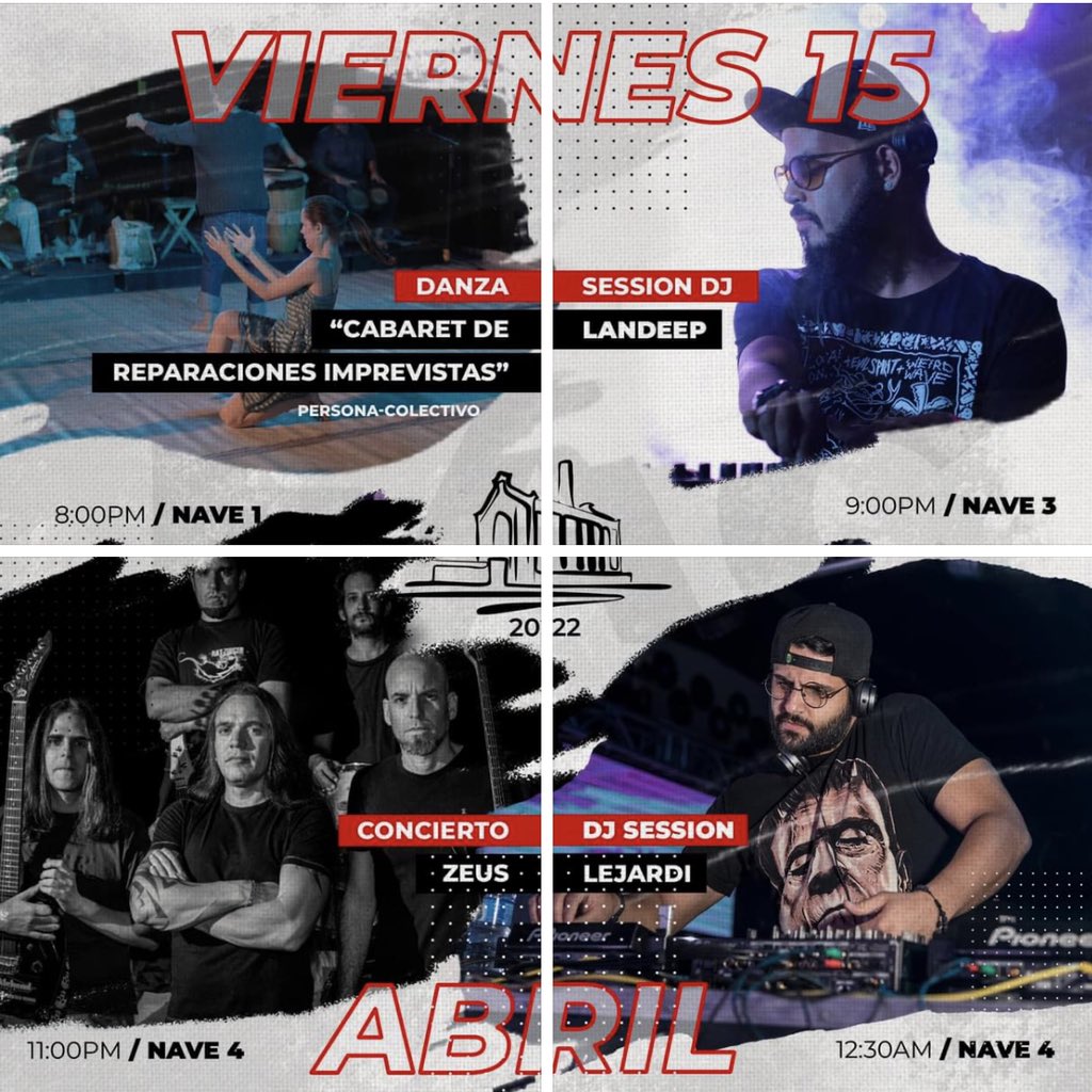 fabricadeartecu's tweet photo. GM #artlovers 🤩🤩🤩
#ProgramaciónSemanal 🔥
Viernes, 15 abril/2022
.
.
Horario FAC: 7pm a 2am
¡De jueves a domingo! 🙃
#FAC #FábricaDeArteCubano #Cuba #LaHabana #ProgramaciónFAC #MUSICA #music #Dance #djs #NFTs #Oculus https://t.co/wBTqiuFxe1
