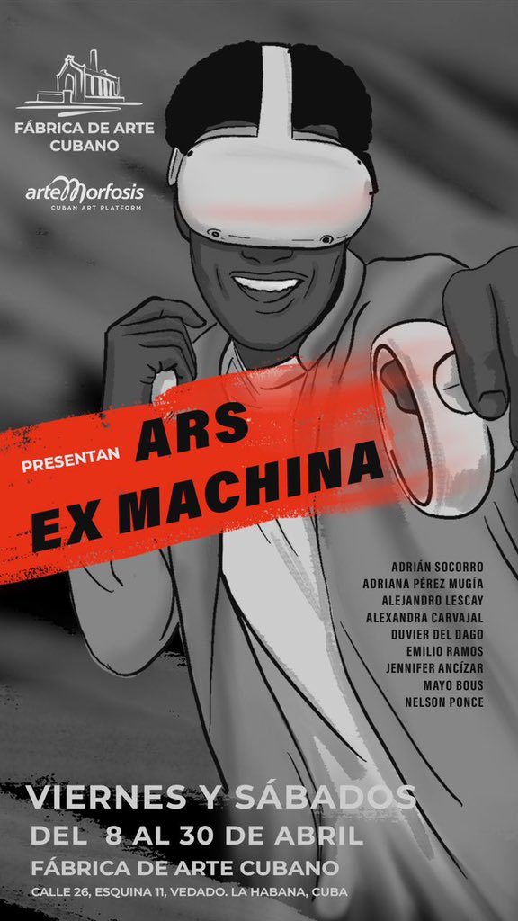 GM #artlovers 🤩🤩🤩

#ProgramaciónSemanal 🔥
Viernes, 15 abril/2022
.
.
Horario FAC: 7pm a 2am
¡De jueves a domingo! 🙃

#FAC #FábricaDeArteCubano #Cuba #LaHabana #ProgramaciónFAC #MUSICA #music #Dance #djs #NFTs #Oculus