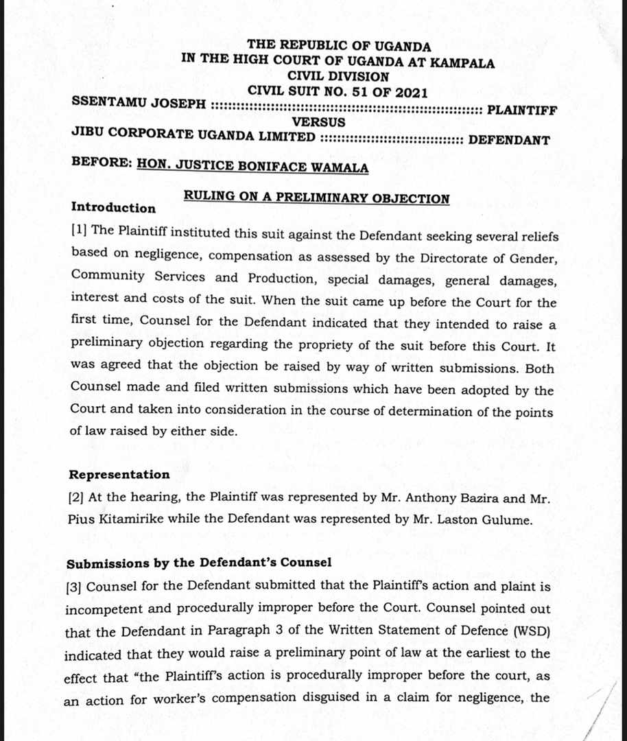 Piusedwin11's tweet photo. Humbled to have been apart.

Case addresses:
1. When can a statute oust the Jurisdiction of High Court.
2. Procedure for disputing Jurisdiction of Court.
3. Whether trial of a tort arising from the Employment Act is restricted to a Magistrates Court. Etc https://t.co/anXhpYgxBy