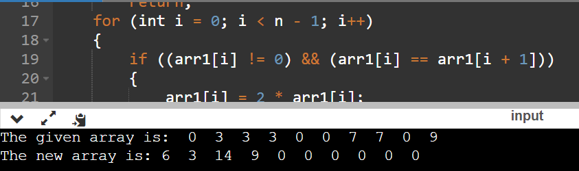 tripathi__vt's tweet photo. day"76" of #365daysofcode with 
@scaler_official
problem : "Write a program in C++ to 
Double its value and replace the next number with 0 if current and next value are same and shift all 0's to the end"
//Started with C++//
#scalerdiscord #scalerlearning https://t.co/61uXii1Xr8