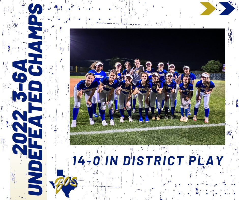 BosSoftball's tweet photo. Lady Pioneers finish district play UNDEFEATED and make it the first in school history since they moved to 3-6A. Stidham was on the mound in a shutout ballgame going 7 innings, allowing zero hits while striking out 13 and walking one. https://t.co/nrQfRHdtKY