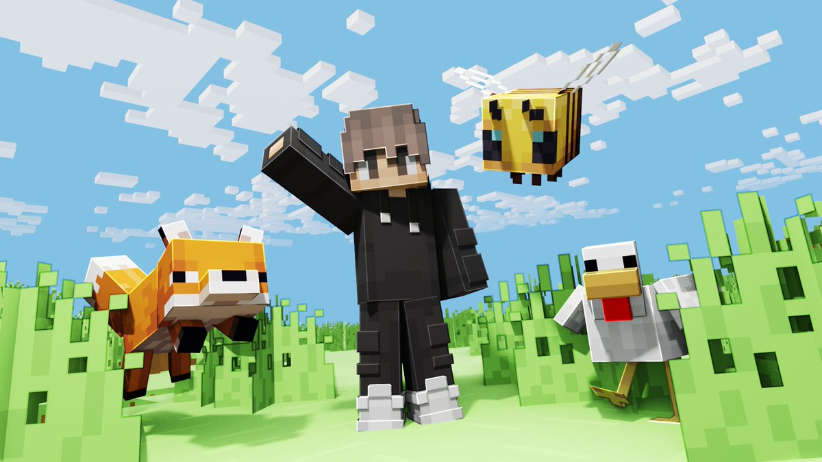 Here's my take on a Minecraft promo style render; it's definitely an interesting style and I see a bunch of flaws, but it's only the beginning... ♥️

#Minecraft #Blockbench