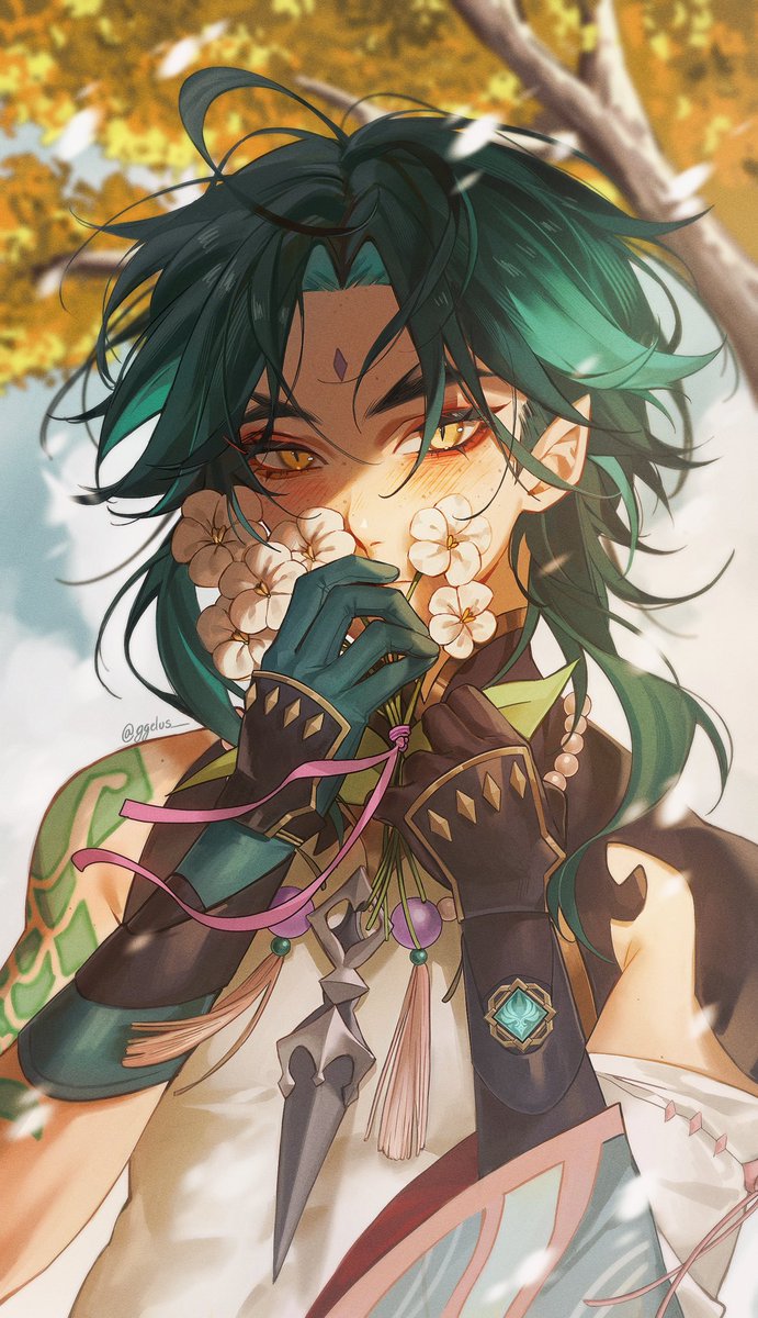 ggelus_'s tweet photo. The wrath of evil spirits, omens of calamity… and your voice. That’s all I need to hear. 

 #GenshinImpact #原神 #xiao https://t.co/5BdjpUfZur