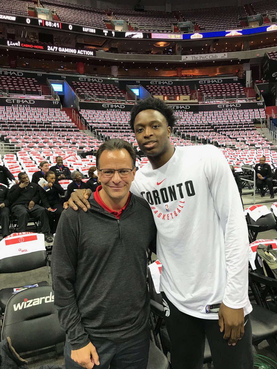 TomCrean's tweet photo. I just got this picture from ⁦@OAnunoby⁩ 4 years ago today at the ⁦@Raptors⁩ - ⁦@WashWizards⁩ series. As a rookie , he was guarding Brad Beal and John Wall and starting as a rookie coming off of ACL surgery while at ⁦@IndianaMBB⁩ 

Proud of him everyday ! https://t.co/XWLijDmjfk