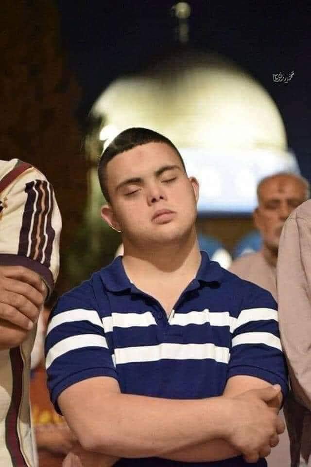 An Imam in Gaza who leads Taraweeh prayers said: 'There's a person who always attends taraweeh in the 1st row has Down Syndrome which is why his voice can be loud sometimes, and other times, he does rukoo' and sujood without the imam. And when I raise from rukoo' and say