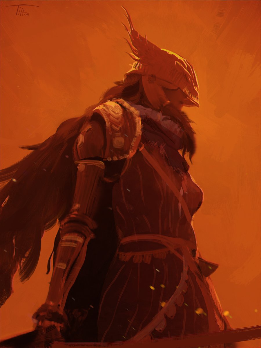 Some fanart of my favorite boss from Elden Ring,  Malenia