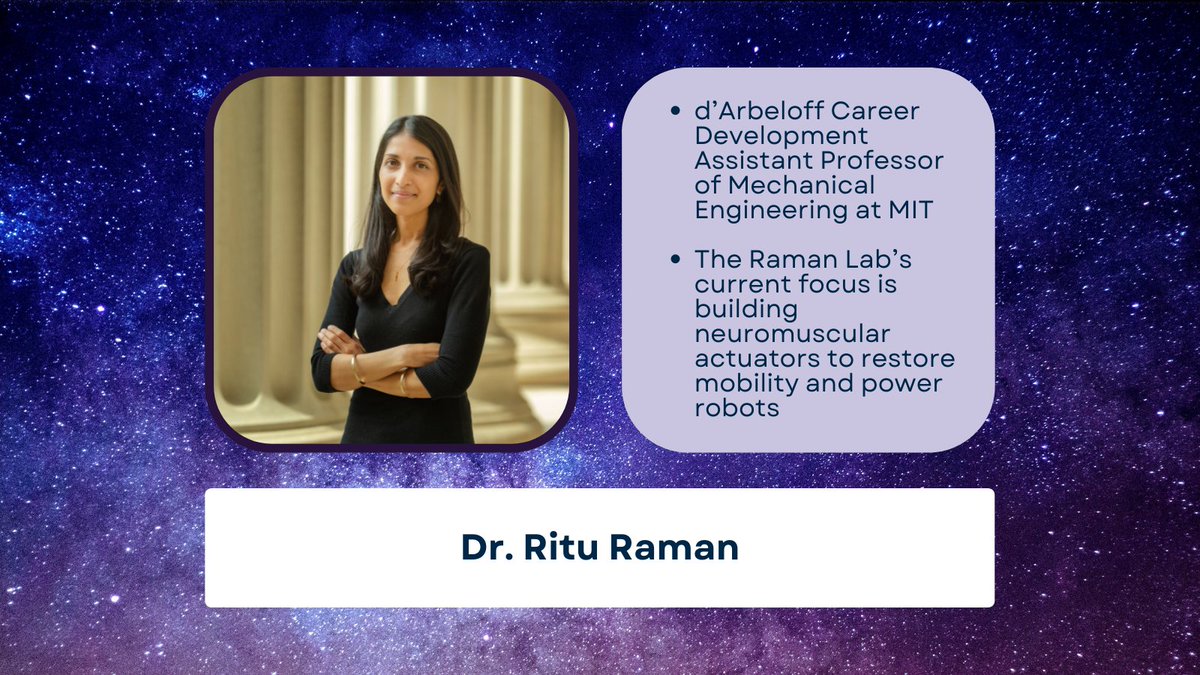 4️⃣ days until the #WomenInSTEMSymposium! 🔬🧪Joining us is Dr. Ritu Raman for a breakout session about positioning yourself early in your career for future impact as a leader! Register now: forms.gle/iNKWbrc85W8ZAj…
