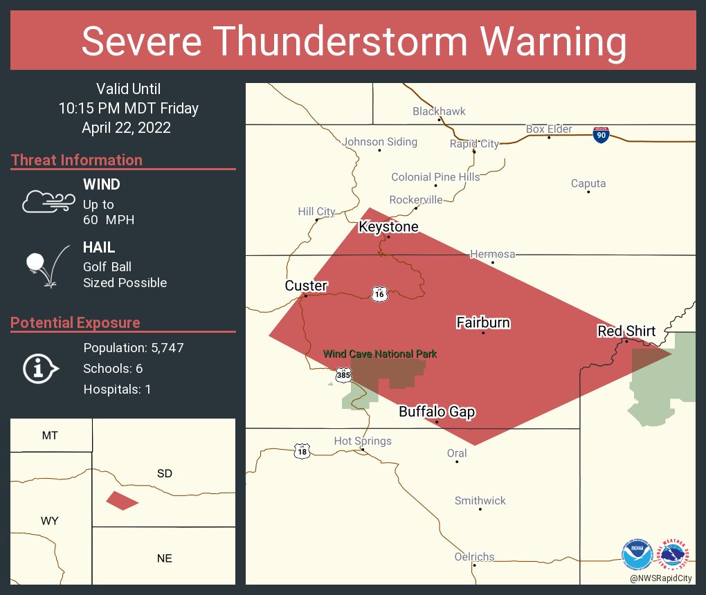 NWS Rapid City on Twitter "Severe Thunderstorm Warning continues for
