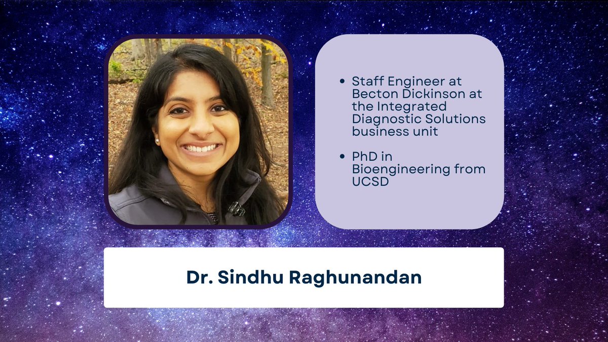 1️⃣ day until the #WomenInSTEMSymposium! 🔬🧪Joining us is Dr. Sindhu Raghunandan for a fun panel session! Register now: forms.gle/iNKWbrc85W8ZAj…