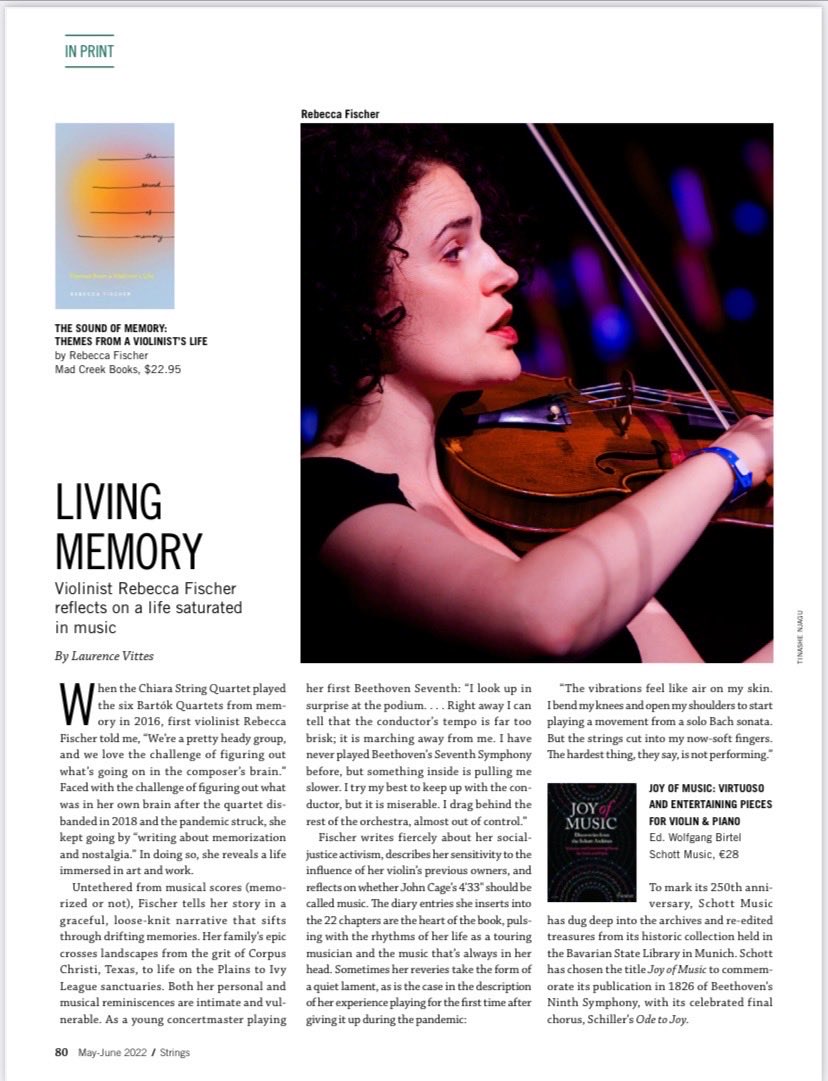 Guess what came in today’s mail in the latest Strings Magazine (and a day after the Houston book launch)?