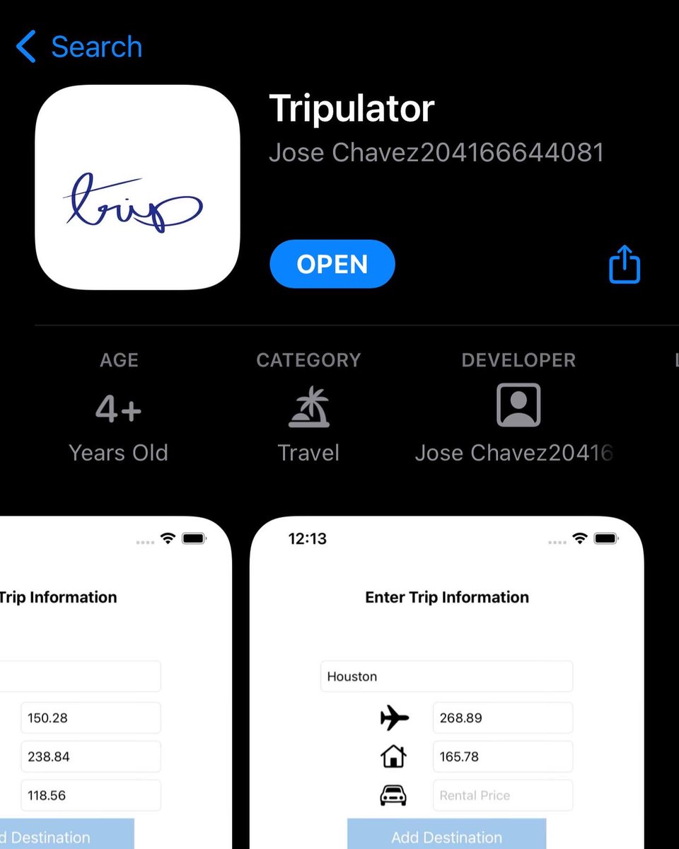 PersistentSoul2's tweet photo. I deployed a basic app 2 days ago and I’m freaking happy about it! Go check out #Tripulator. More features to come!
Thanks for the support!
#swift #ios #iosdev https://t.co/C5HuK5khYm