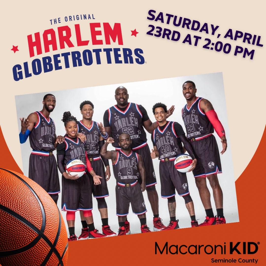 Looking for some non-stop fun for the whole family this weekend? The Harlem Globetrotters will be performing this Saturday, April 23rd at 2:00 PM, at Addition Financial Arena. <a href="/theadditionfi/">Addition Financial</a> <a href="/Globies/">Harlem Globetrotters</a> #macaronikidseminolecounty 
HarlemGlobetrotters.com